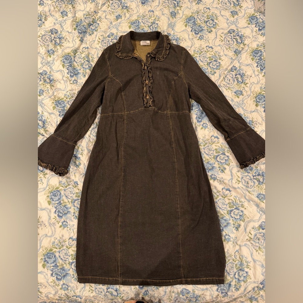 Mimi Maternity Long Sleeve Jean Dress